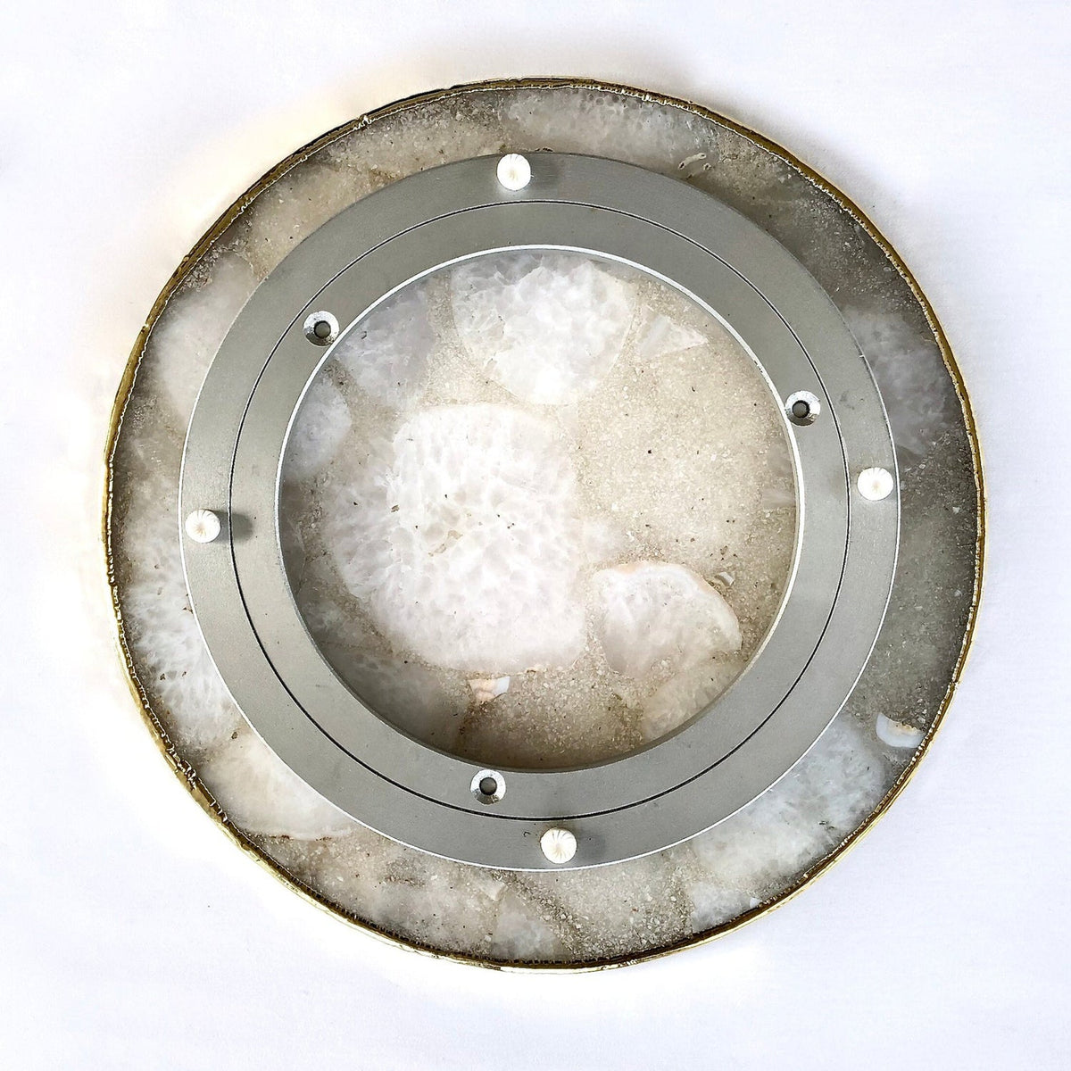 Rose Quartz Agate LazySusan | Countertop | Turntable | Centerpiece