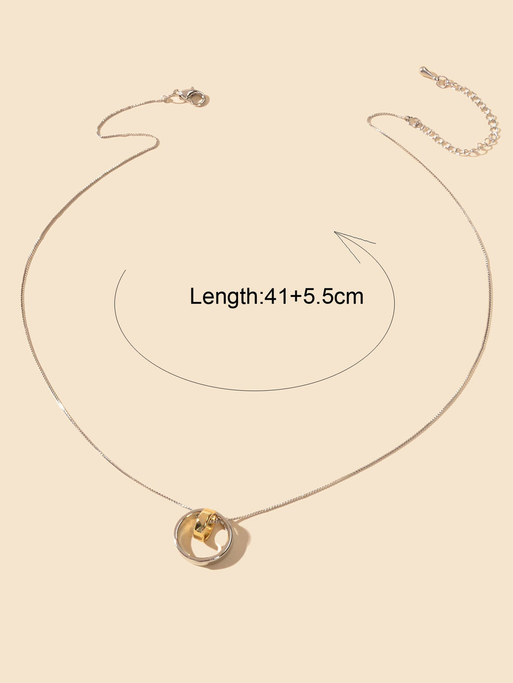 Trendy Designer Jewellery Silver Chain Gold Silver Circle Pendant Women Necklace