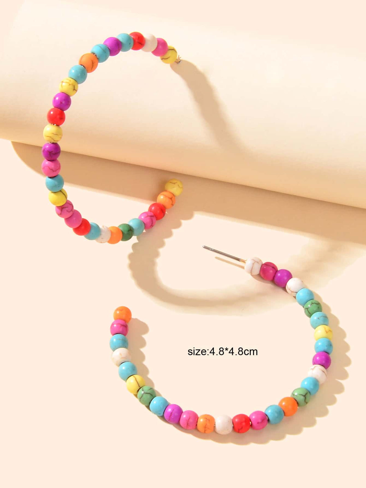 Handmade Colorful Seed Beads Ethnic Big Hoop Earrings Women Bohemian Jewellery - Earrings at Dealshubindia