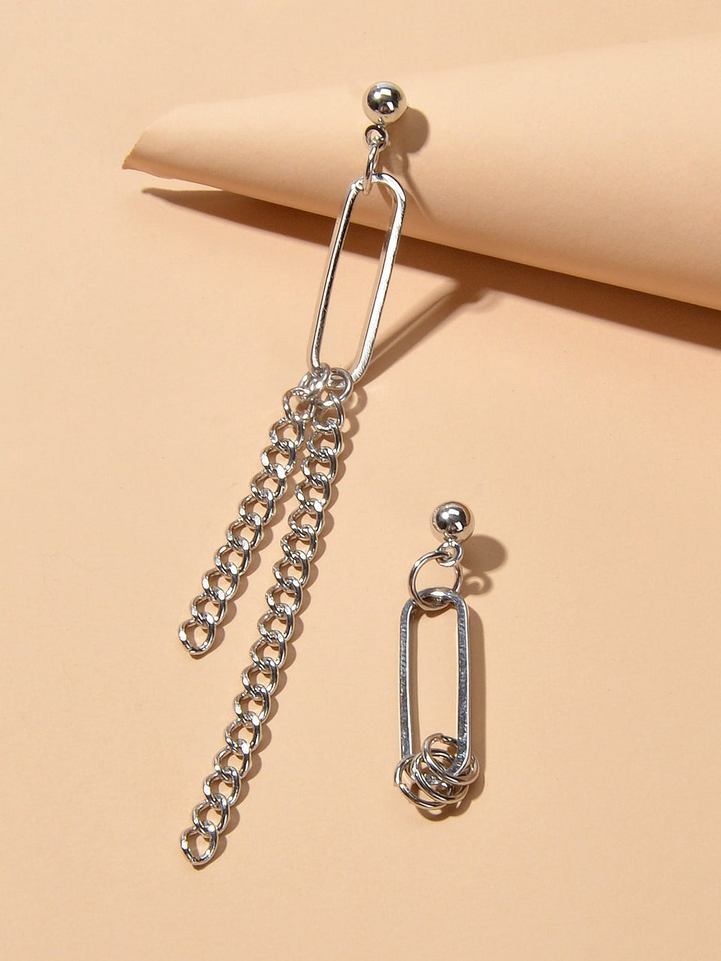 Asymmetric Jewellery Trendy Chain Dangle Pendant Punk Statement Women Earrings