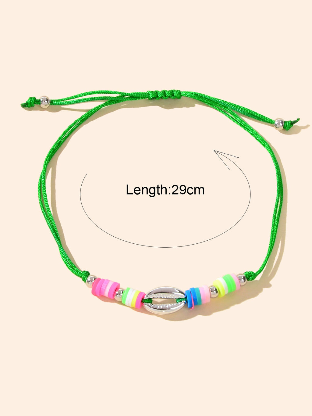 Boho Chic Candy Color Handmade Soft Beads Shell Anklet Adjustable Foot Jewellery