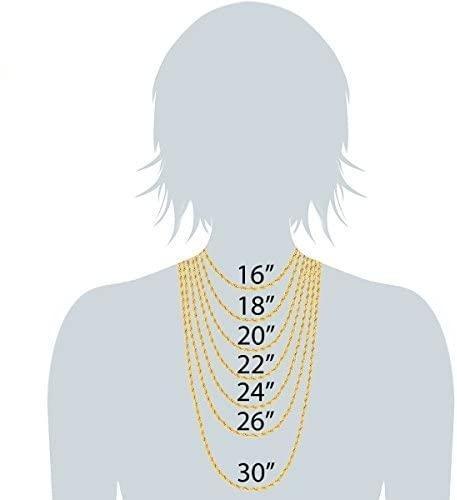 4mm Rope Chain 24k Gold Plated Necklaces
