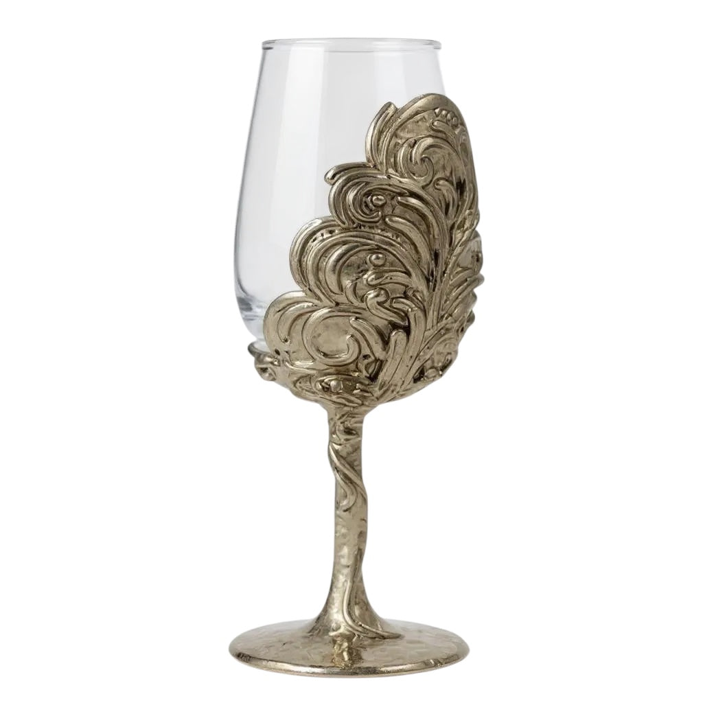 Intricate Leaf/Ambi Design Wine Glasses | Set of 1 or 2