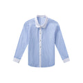 Blue Stripe Unisex Long Sleeve Cotton Shirt for Boys and Girls Age 3 to 10 Years