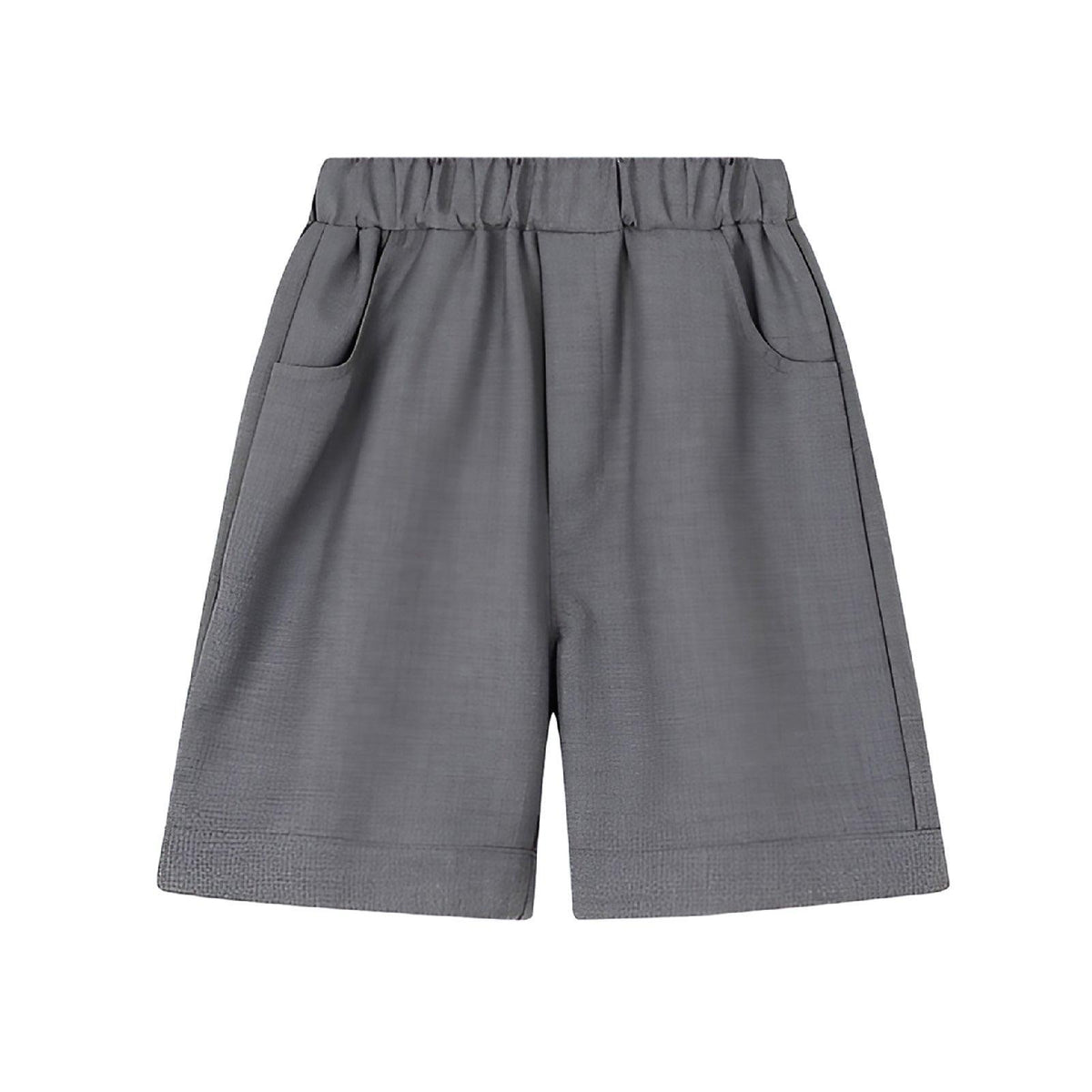 Grey Boys Summer Shorts Casual Sport Elastic Waist Pants Breathable Cotton
