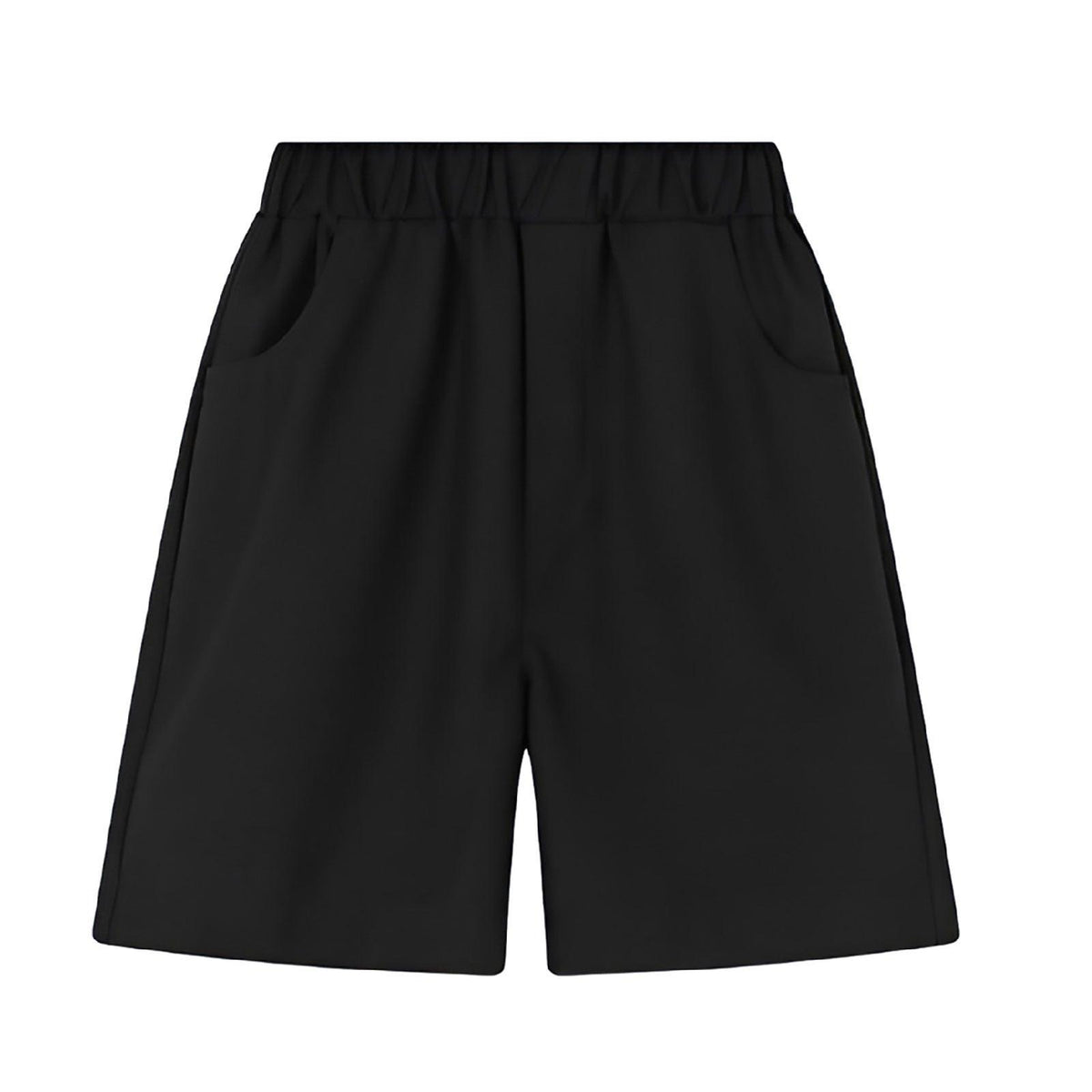 Black Boys Summer Shorts Casual Sport Elastic Waist Pants Breathable Cotton