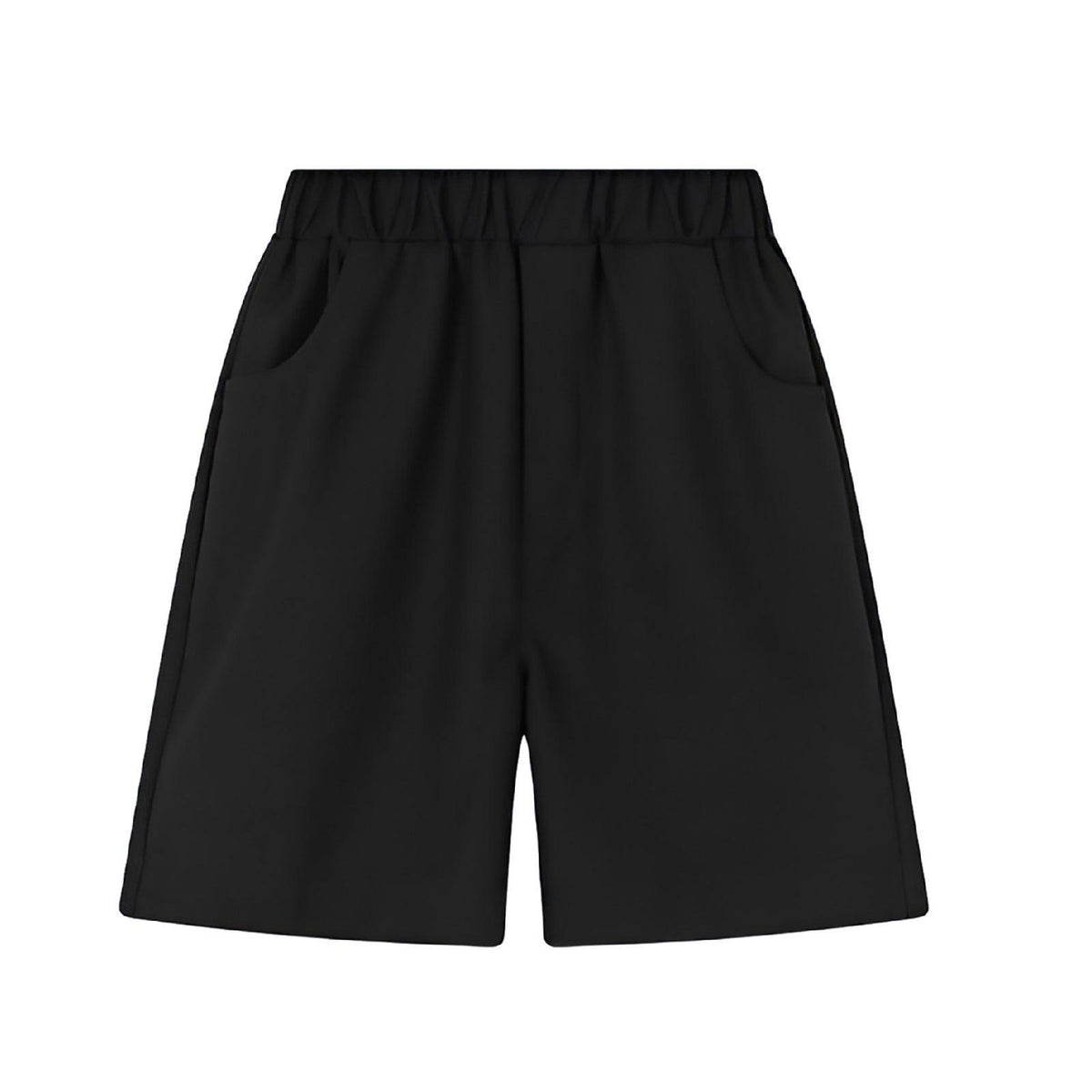 Black Boys Summer Shorts Casual Sport Elastic Waist Pants Breathable Cotton