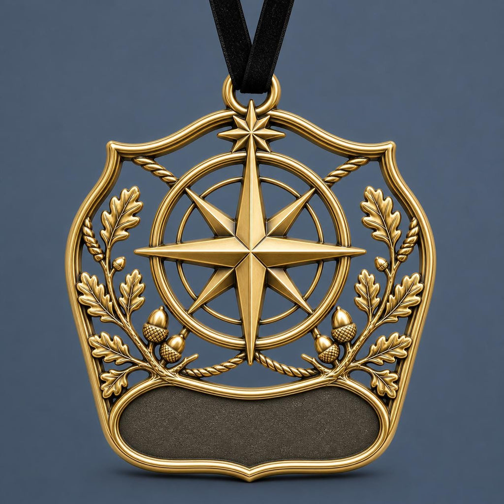 Large Personalized Compass Ornament | Antique Brass Christmas Hanging - Christmas Ornaments at Dealshubindia