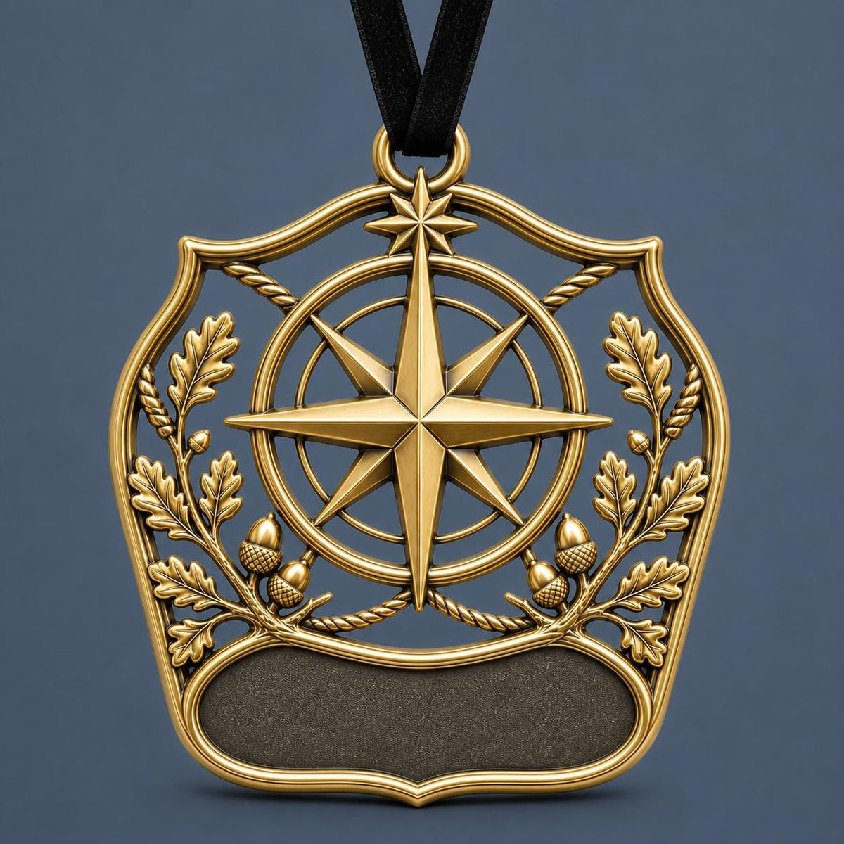Large Personalized Compass Ornament | Antique Brass Christmas Hanging - Christmas Ornaments at Dealshubindia