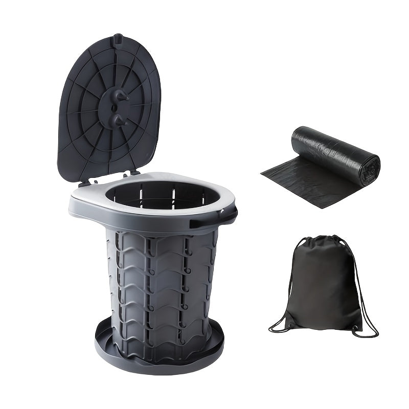 Adjustable Portable Camping Toilet with Storage Bag - Portable Showers & Privacy Enclosures at Dealshubindia