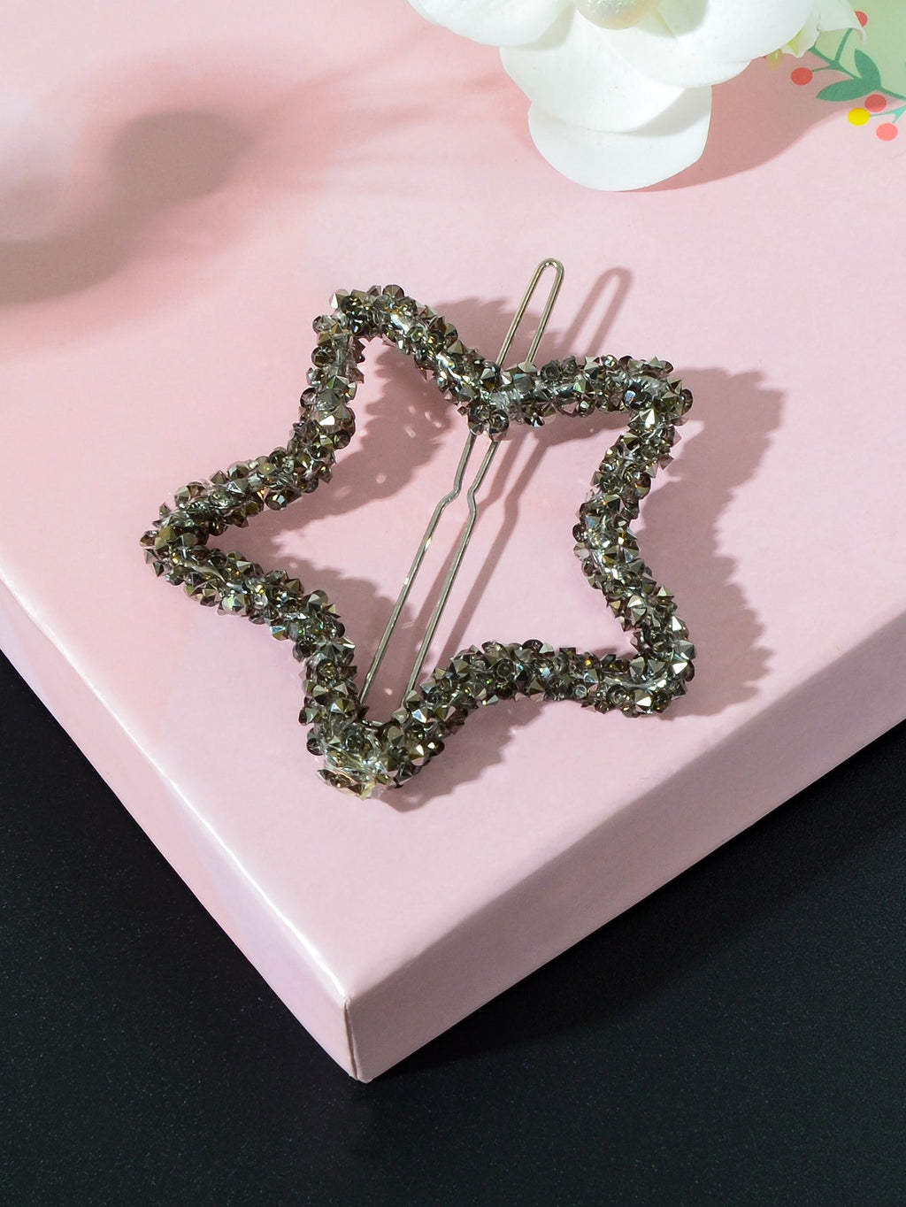 Sparkling Full Rhinestone Star Circular Hair Clip Elegant Hair Accessory Gift