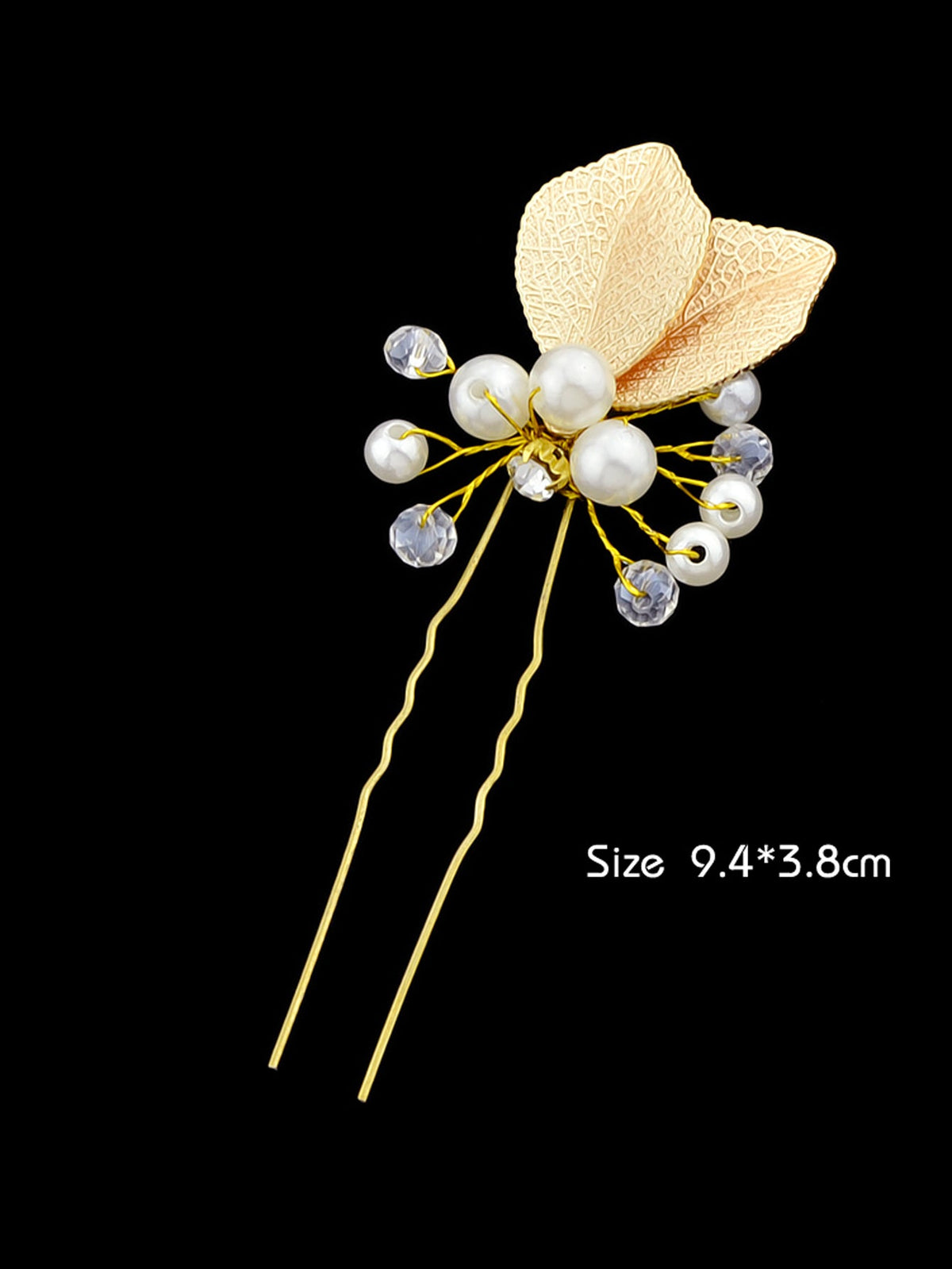 Hair Accessories Pearl Beads Gold Leaf Hair Sticks Wedding Party Hair Clips Gift