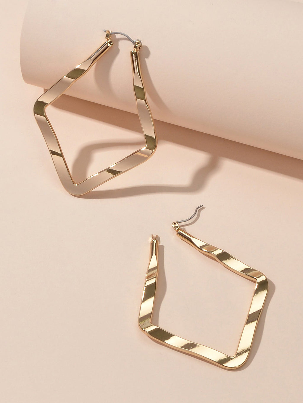 Statement Gold Metal Geometric Dangle Hoop Earrings Beautiful Teens Accessories