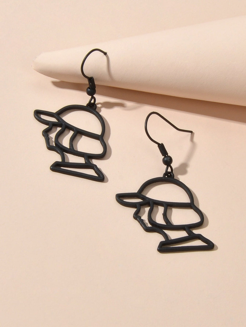 Metal Baseball Boy Grunge Rock Cool Earrings Abstract Art Gift Hollow Jewellery