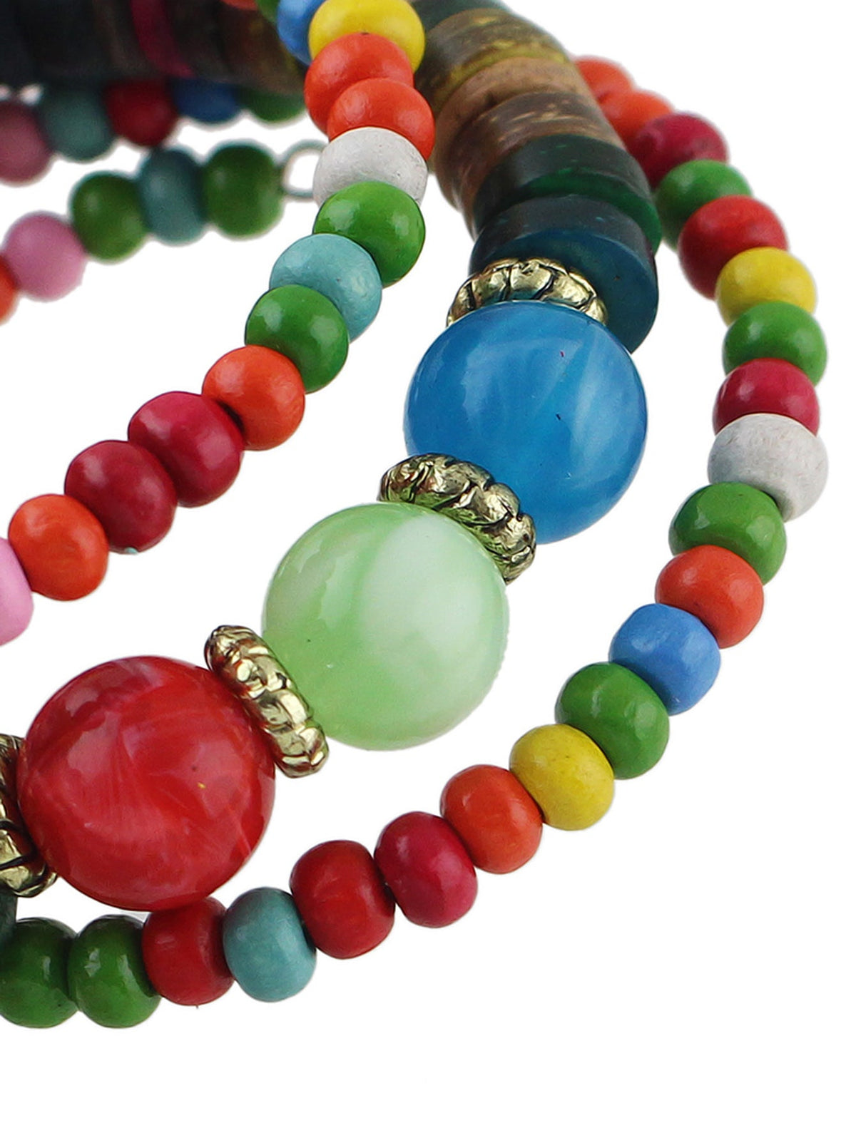Ethnic Jewelry Handmade Colorful Bead Multi-layer Chain Bohemian Bangle Bracelet
