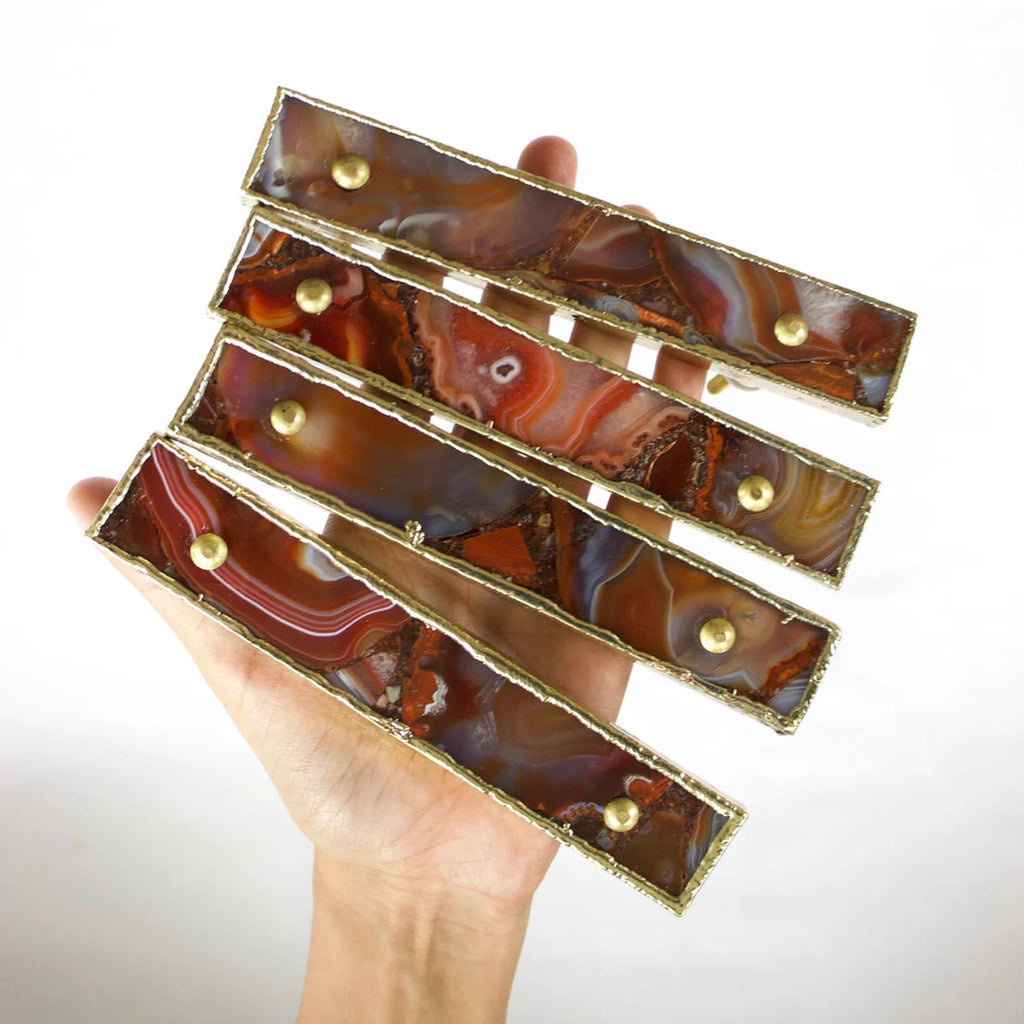 Set of 4 Red Agate Handle/Pull/Barbarella