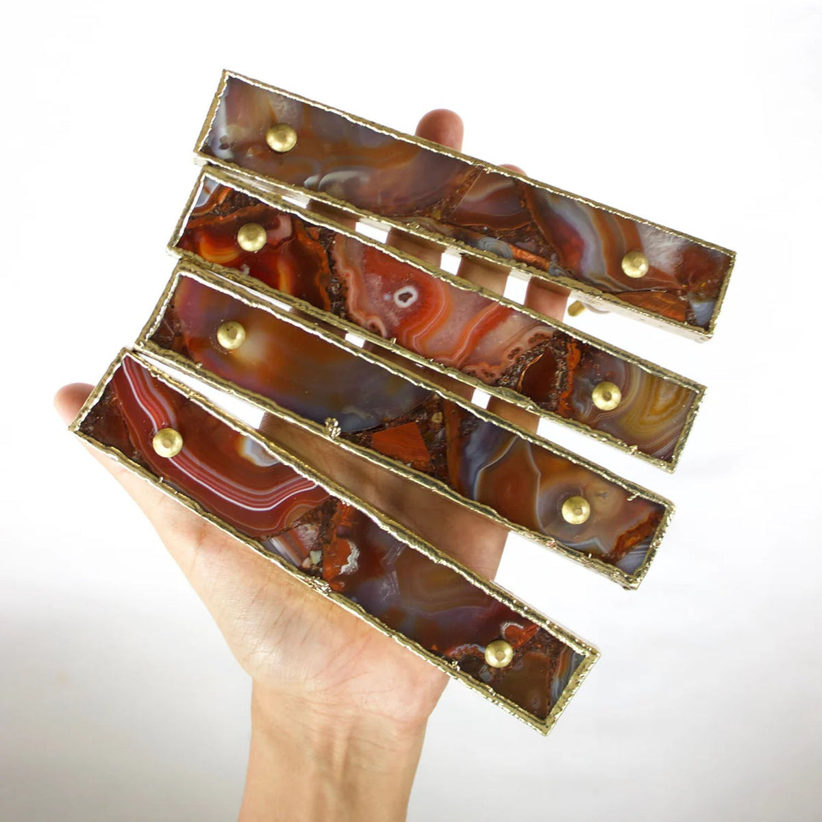 Set of 4 Red Agate Handle/Pull/Barbarella
