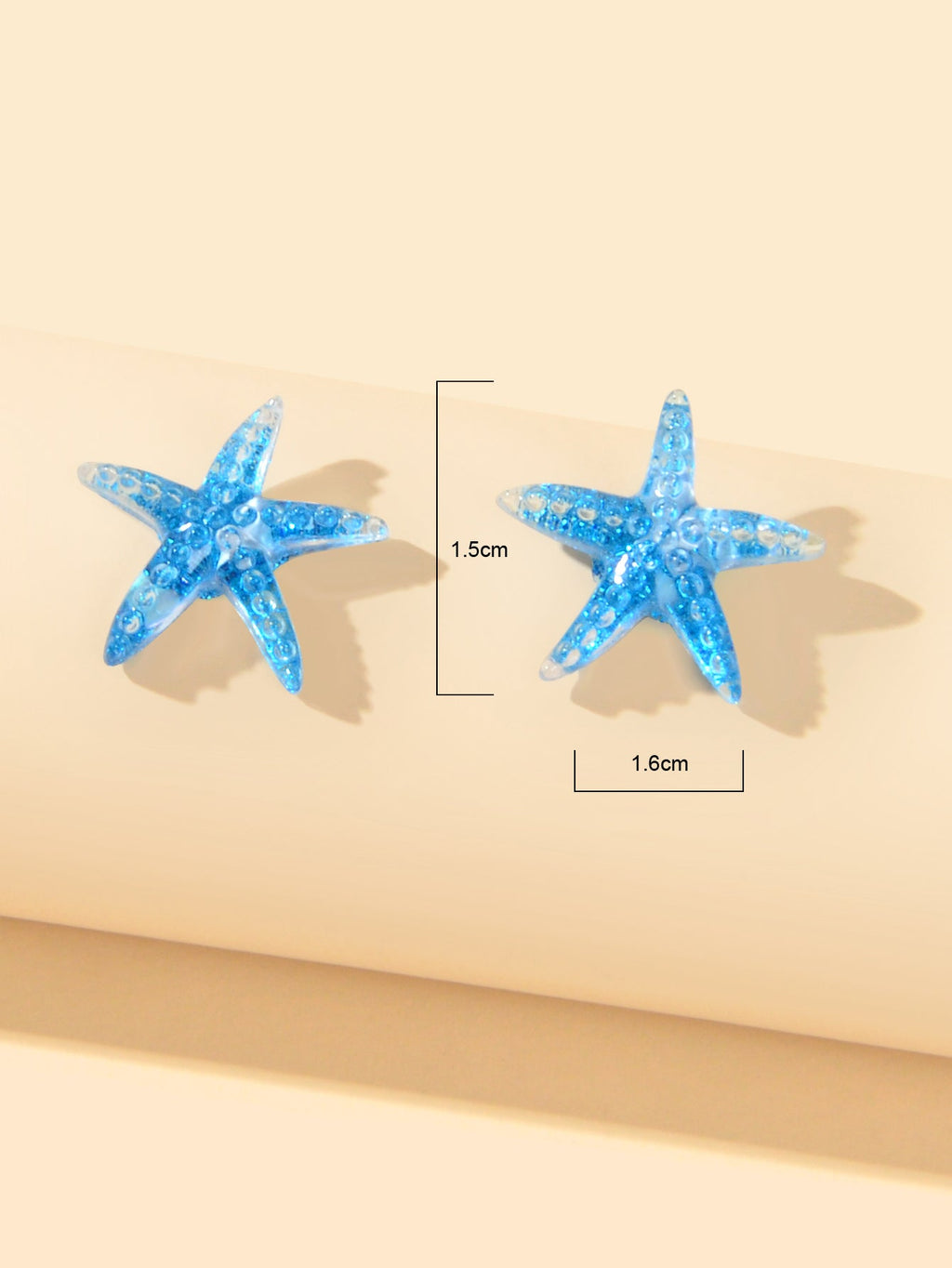 Ocean Beach Tribal Chic Blue Resin Starfish Stud Earrings Holiday Sea Jewellery