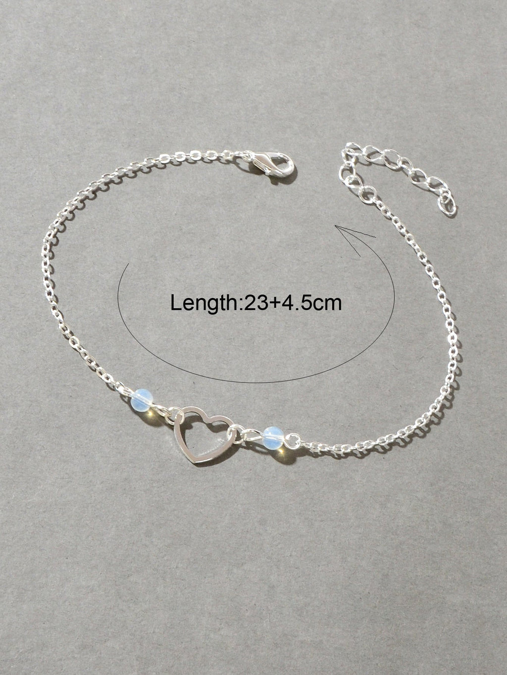 Dainty Foot Jewellery Girl Silver Chain Heart Charm Summer Barefoot Beach Anklet