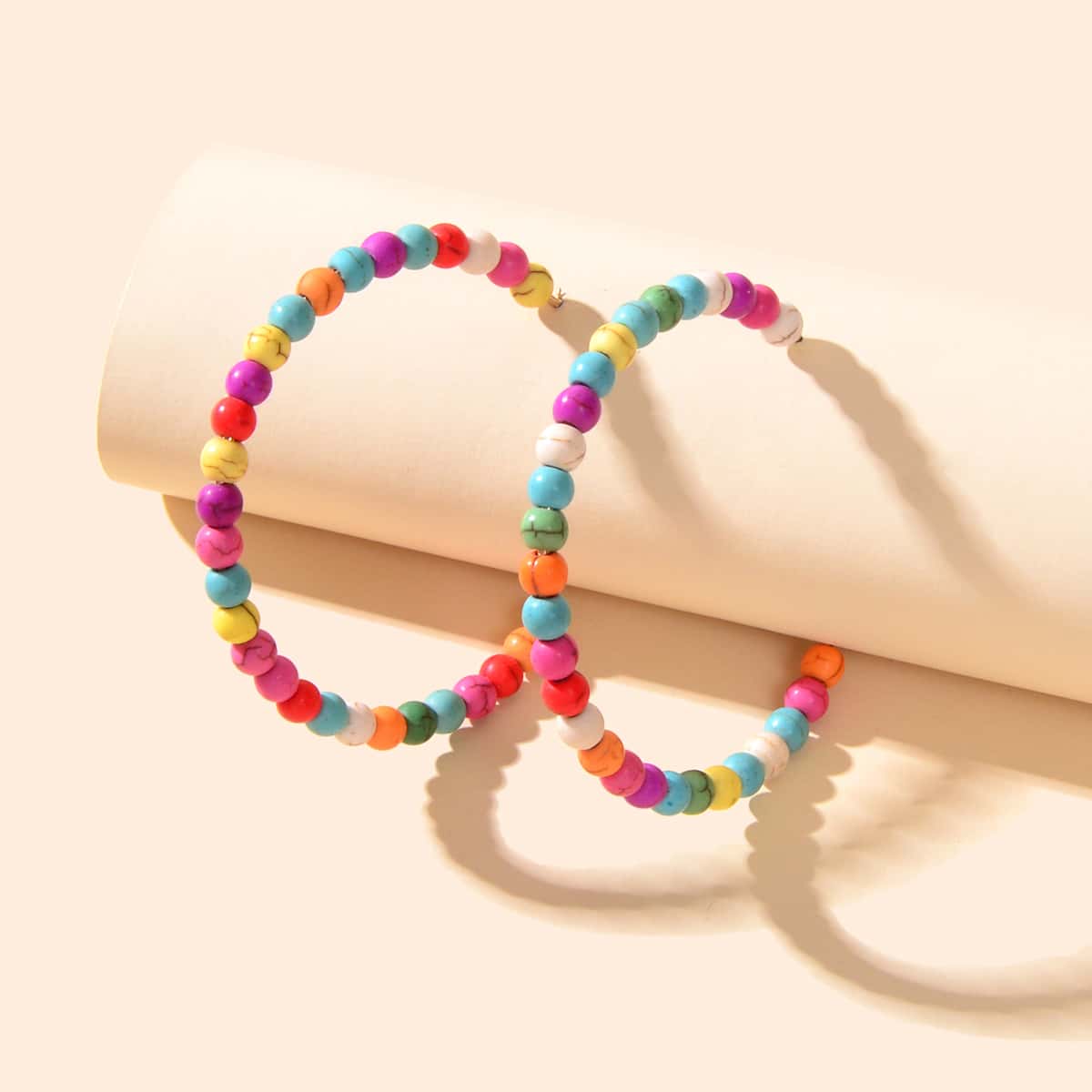 Handmade Colorful Seed Beads Ethnic Big Hoop Earrings Women Bohemian Jewellery - Earrings at Dealshubindia