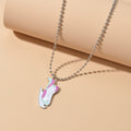 Silver Popcorn chain Colorful Enamel Skates Charm Necklace