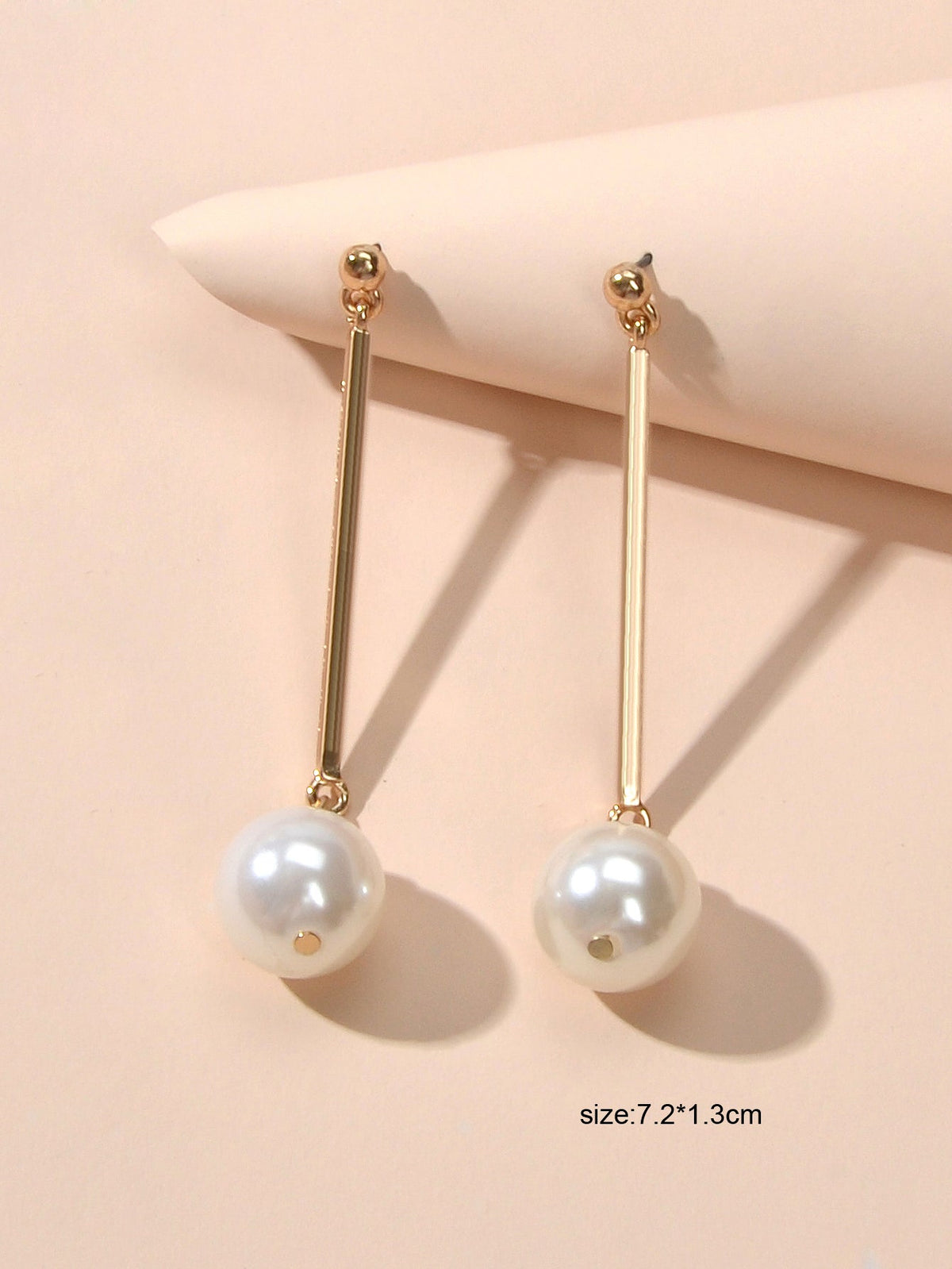Wedding Engagement Gift Jewellery Gold Bar Pearl Charm Pendant Earrings Women - Earrings at Dealshubindia