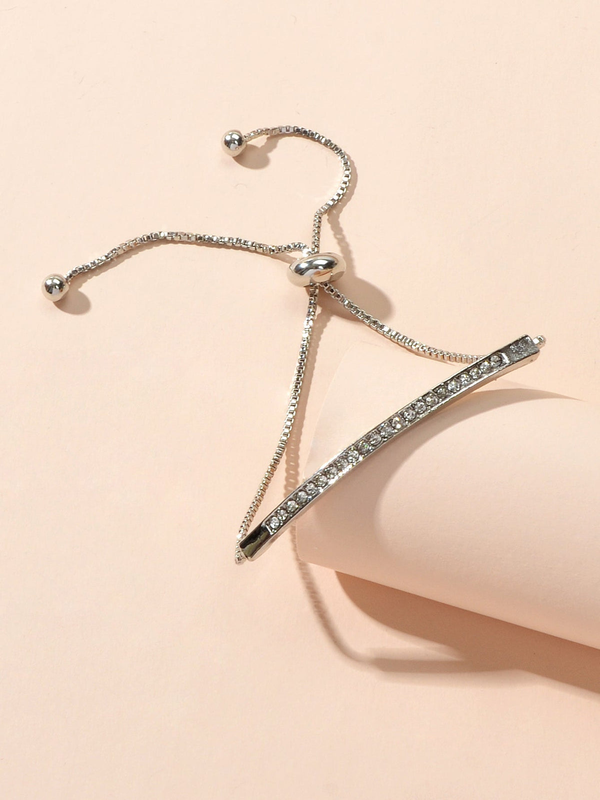Ladies Jewellery Rhinestone Gold Silver Chain Strip Charm Adjustable Bracelet