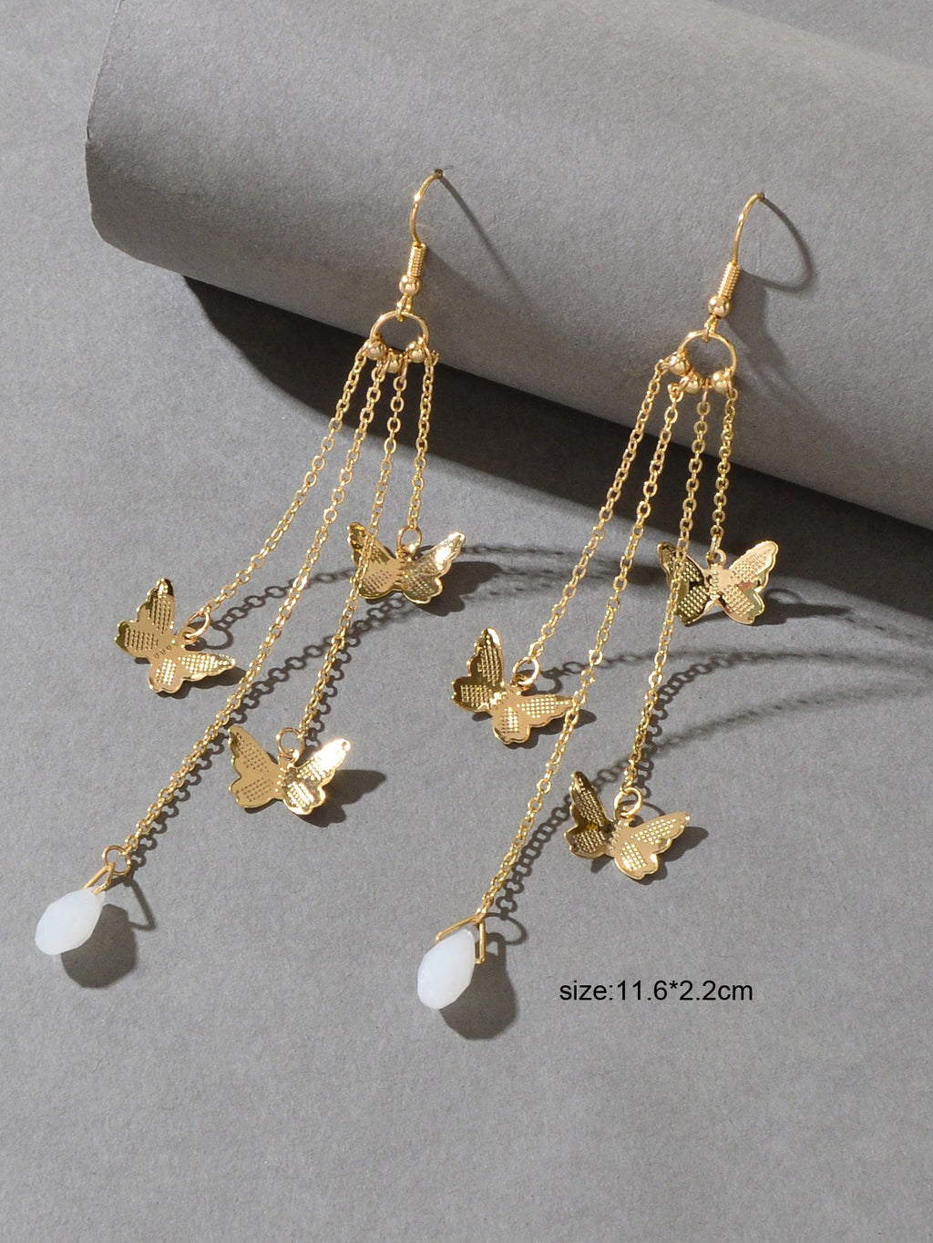 Multi-layer Chains Butterfly Earrings Drop Dangle Ear Hook Jewelry Elegant Gift