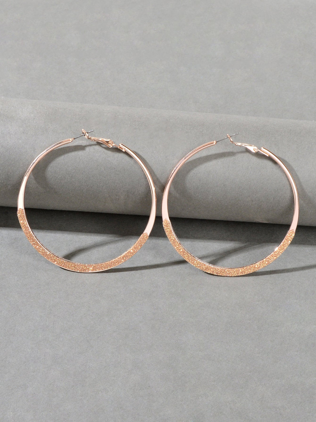 Spinning Rosegold Silver Big Circle Hoop Party Earrings Women Teens Accessories - Earrings at Dealshubindia