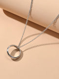 Ladies Jewellery Silver Chain Circle Charm Necklace Wholesale Price Accessories