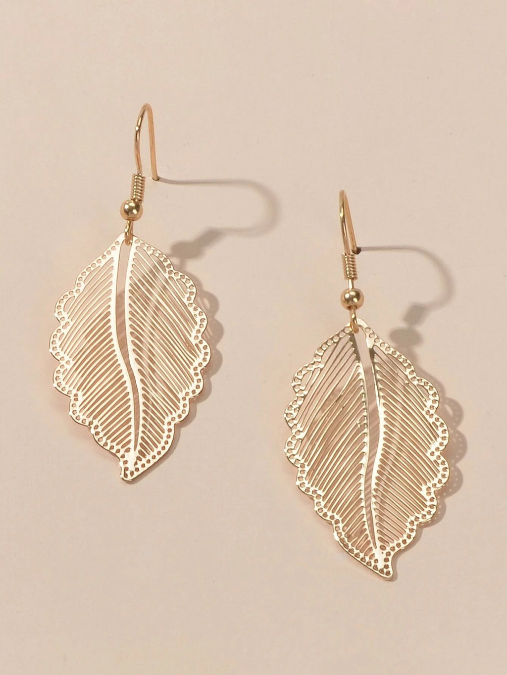 Hollow out Gold Tropical Leaf Drop Earrings Eardrop Accessories Dainty Jewellery