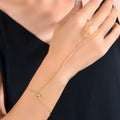 Boho Chic Body Jewellery Minimalist Chain Heart Charm Slave Bracelet with Finger