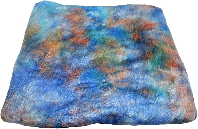 Knitsilk Mulberry Silk Fiber Yarn, Blue and Brown. Best for Knitting, Sewing Silk Filament Sheets, Spinning and Needle Felting
