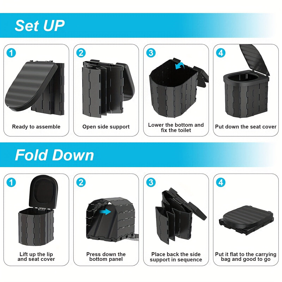 Portable Outdoor Toilet Kit with Privacy Tent - Portable Showers & Privacy Enclosures at Dealshubindia