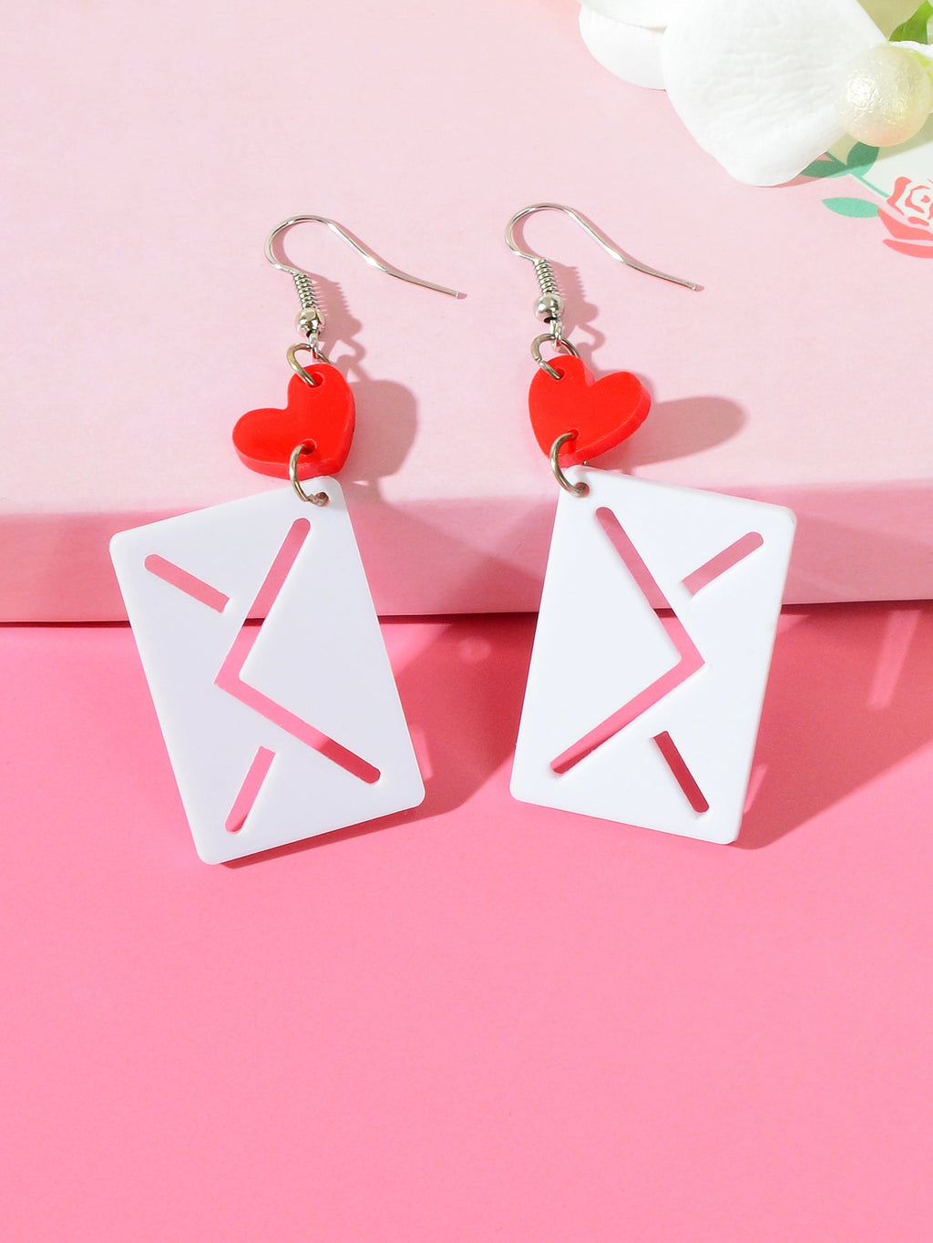 Pink Sweetheart Pendant Earrings Adorably Cute and Charming Girls Jewellery Gift
