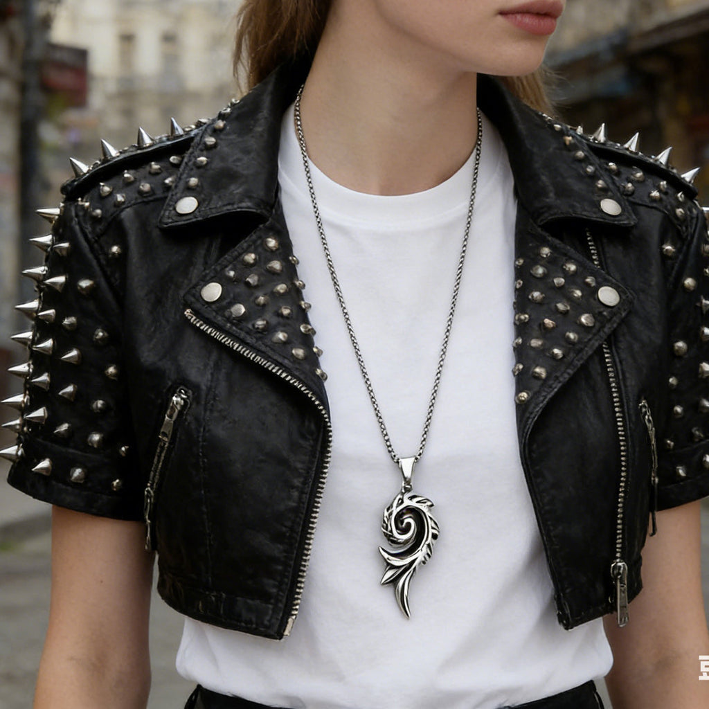 Y2K Punk Rock Stainless Steel Long Chain Geometric Pendant Party Daily