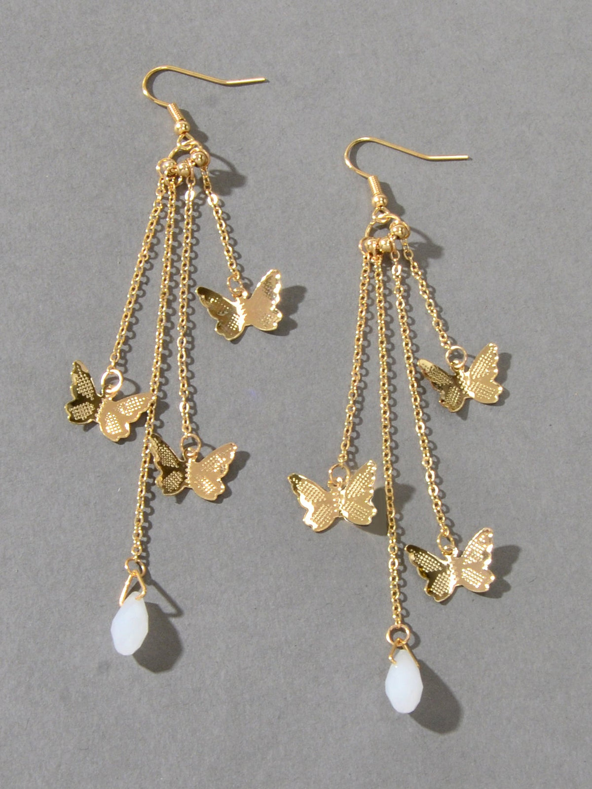 Multi-layer Chains Butterfly Earrings Drop Dangle Ear Hook Jewelry Elegant Gift