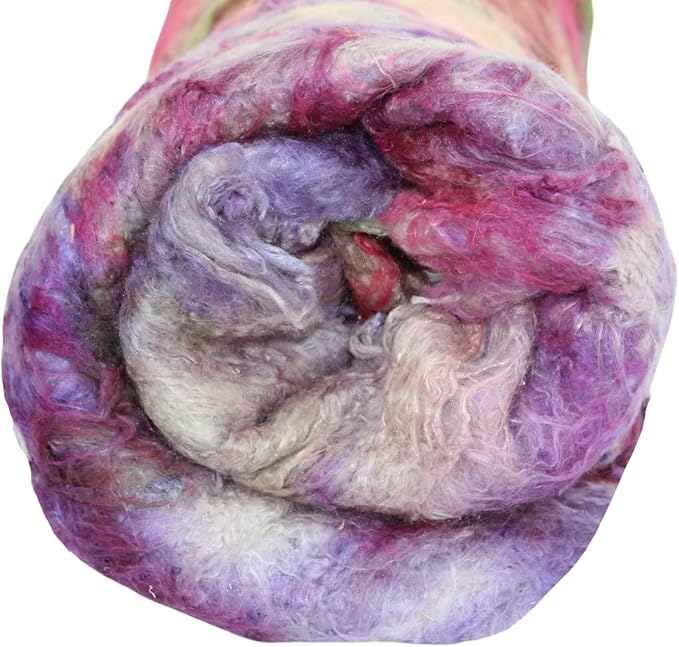 Knitsilk Mulberry Silk Fiber Yarn, Multicolor. Best for Knitting, Sewing Silk Filament Sheets, Spinning and Needle Felting