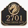 Personalized Address Plaque – Antique Brass Horse and Horseshoe