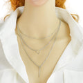 Multi-layer Gold Silver Chain Triangle Bar Charm Necklace Party Daily Jewellery