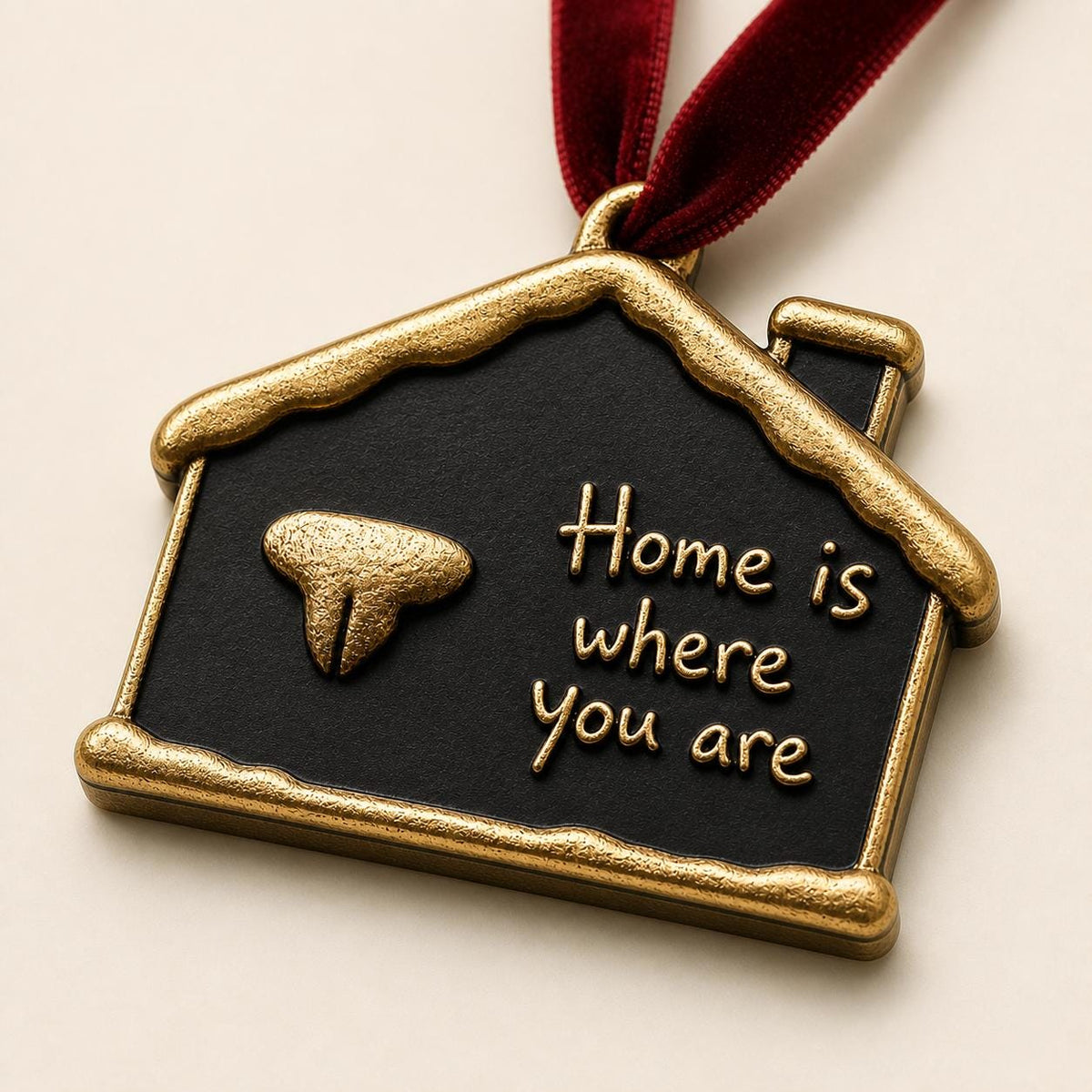 Pet Nose Print Ornament, Snowy House