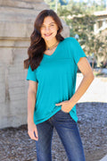 Basic Bae Full Size V-Neck Short Sleeve T-Shirt for Women-0