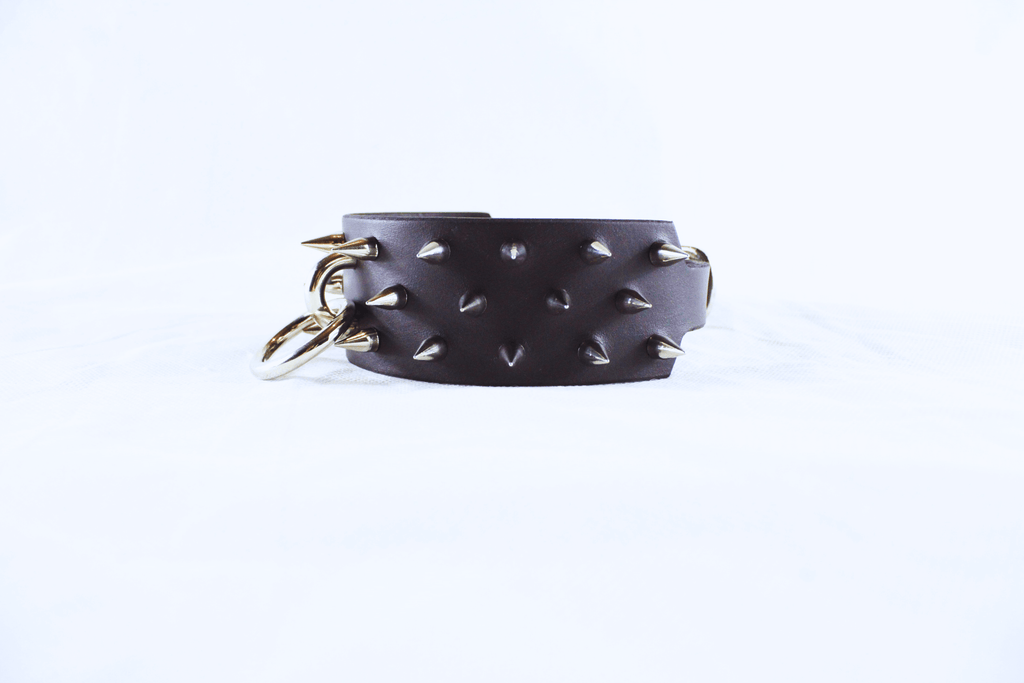 Dominion Leather Collar – Spiked BDSM Posture Collar Choker