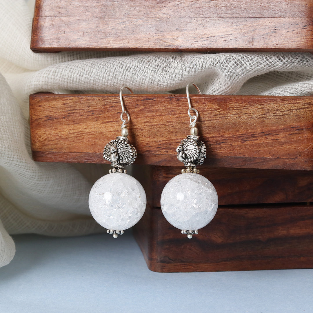Dancing Peacock Pearl Hooks
