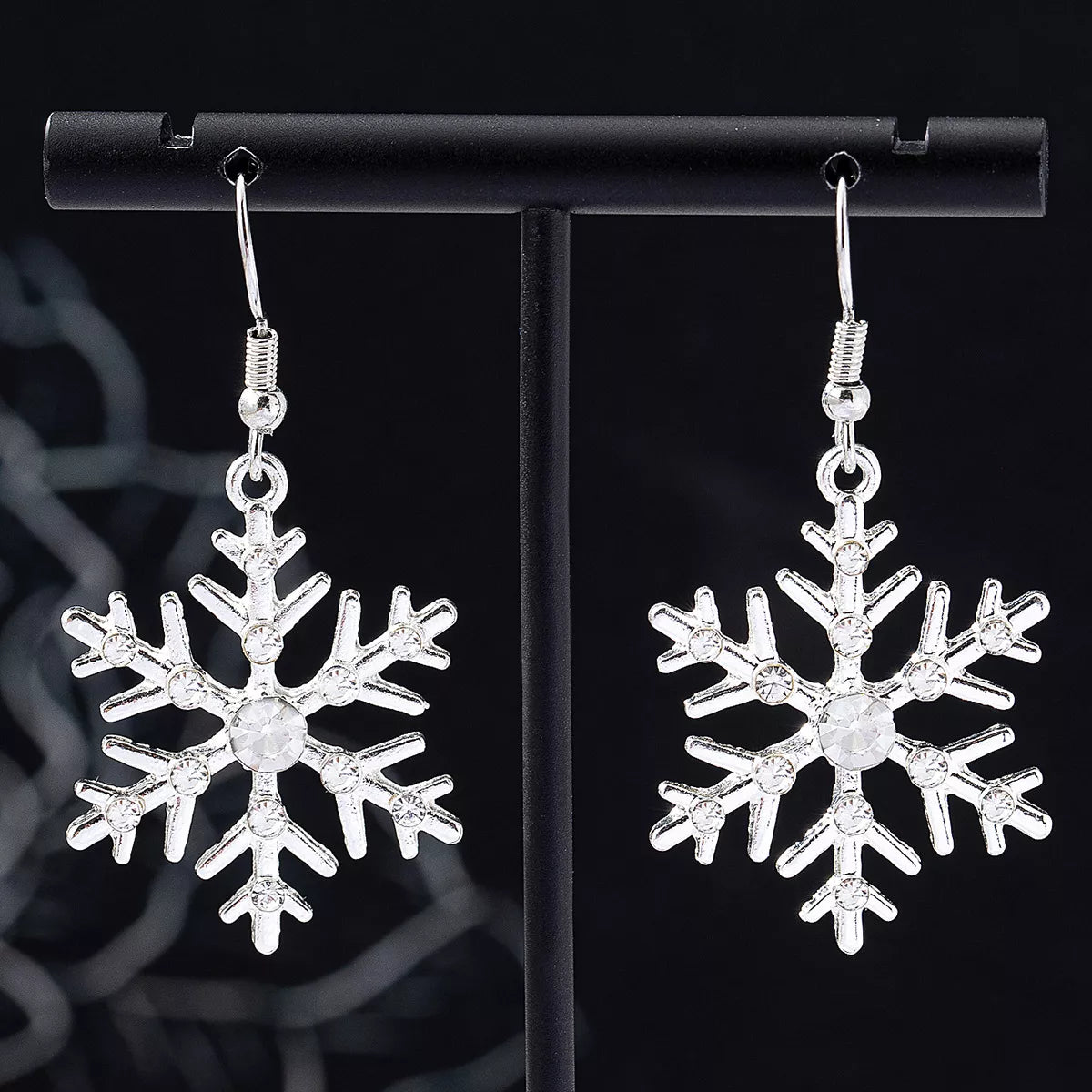 Christmas Snowflake Dangle Earrings - n/a at Dealshubindia