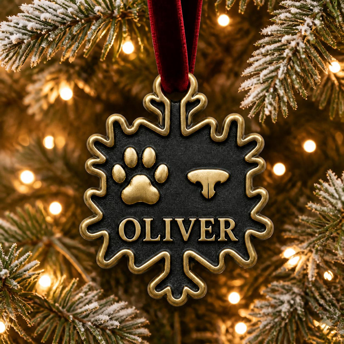 Pet Print Ornament, Snowflake