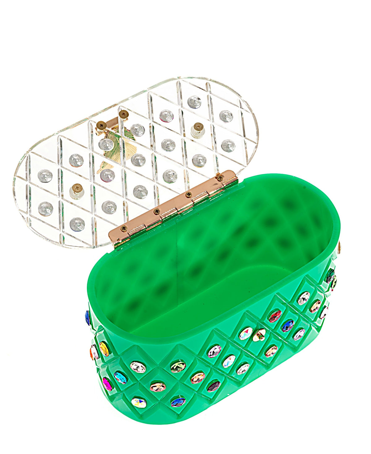 Womens Emerald Rainbow  Top Handle Clutch Bag - Apparel & Accessories at Dealshubindia