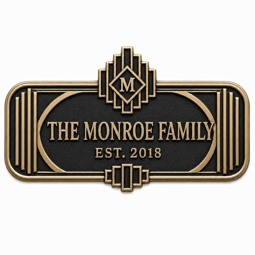 Personalised House Name Sign | Antique Brass Address Plaque | Custom Family Plaques