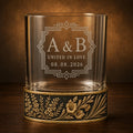 Personalized Birth Flower Whiskey Glass – Larkspur and Gladiolus-0