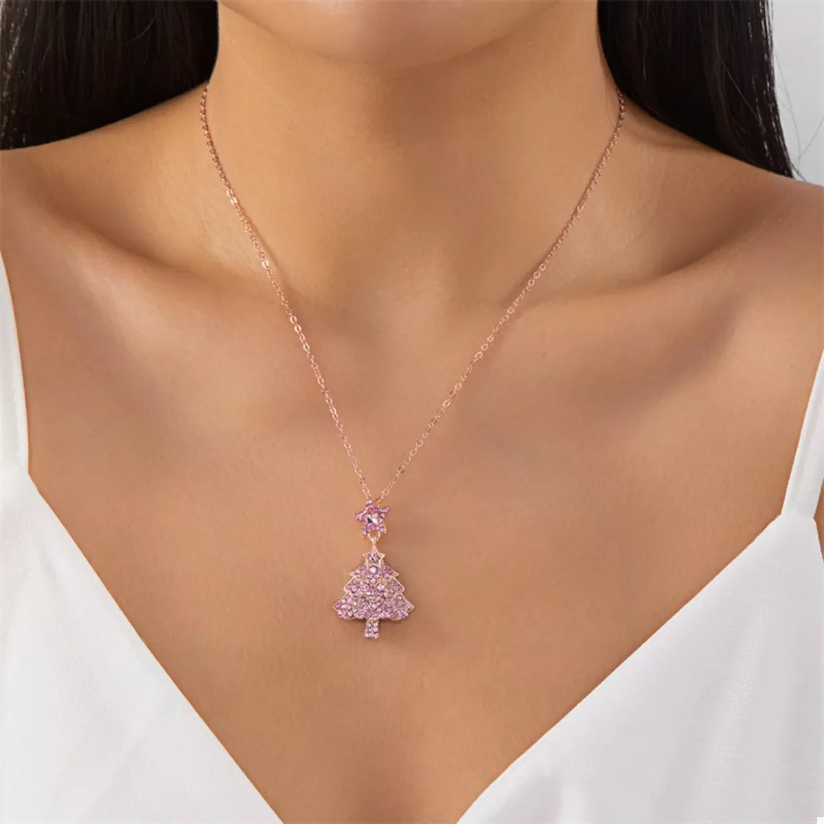 Christmas Tree Pendant Necklace - n/a at Dealshubindia
